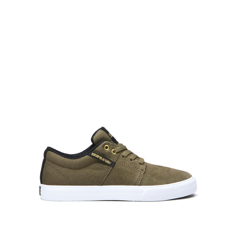 Supra STACKS II VULC Sneaker Low Kinder Olivgrün Sale KLATO6712